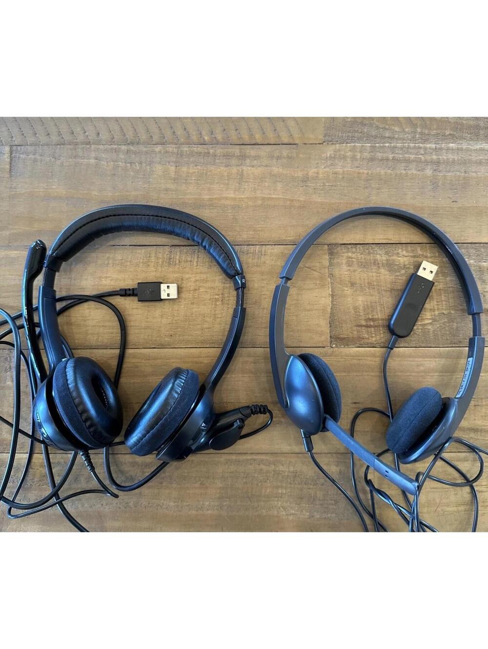 Logitech Logi H390 A00086 USB Headset & Logitech A-00044 Headset Lot Of 2